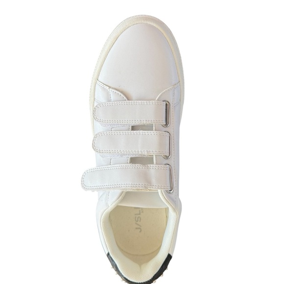 J/Slide Gennie White Leather Platform Velcro Sneakers Size 8 - Picture 5 of 12